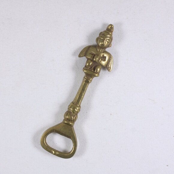 Solid brass Inca angel soda bottle opener - Picture 3 of 10